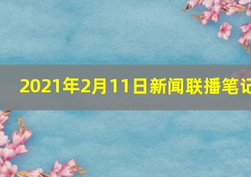 2021年2月11日新闻联播笔记