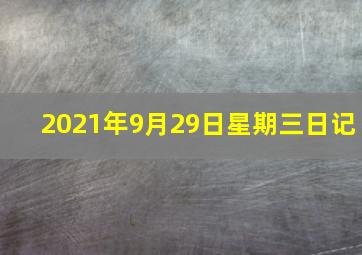 2021年9月29日星期三日记