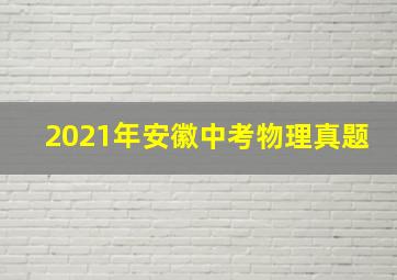 2021年安徽中考物理真题