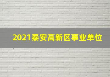 2021泰安高新区事业单位