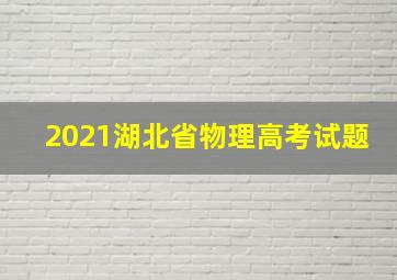 2021湖北省物理高考试题