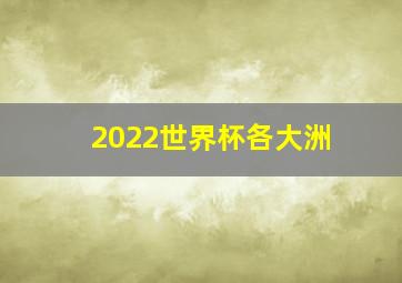 2022世界杯各大洲