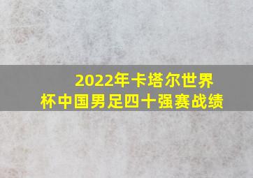 2022年卡塔尔世界杯中国男足四十强赛战绩