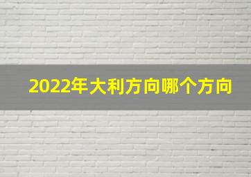 2022年大利方向哪个方向