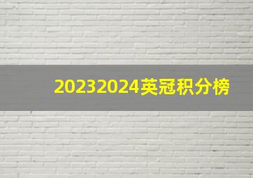 20232024英冠积分榜