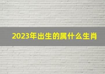 2023年出生的属什么生肖