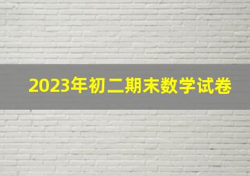 2023年初二期末数学试卷