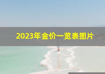 2023年金价一览表图片