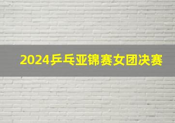 2024乒乓亚锦赛女团决赛