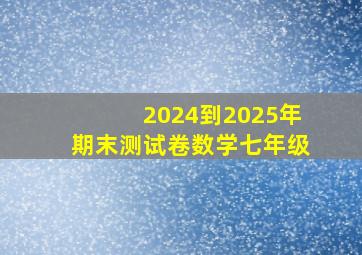 2024到2025年期末测试卷数学七年级