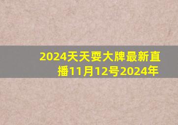 2024天天耍大牌最新直播11月12号2024年