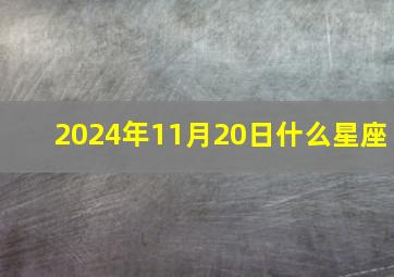 2024年11月20日什么星座