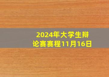 2024年大学生辩论赛赛程11月16日