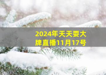 2024年天天耍大牌直播11月17号