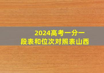 2024高考一分一段表和位次对照表山西