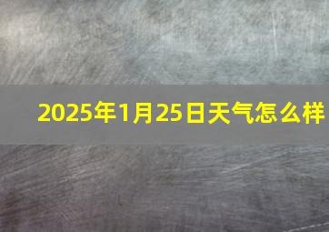 2025年1月25日天气怎么样