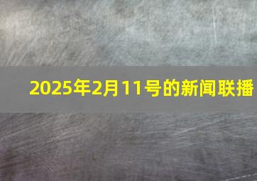 2025年2月11号的新闻联播