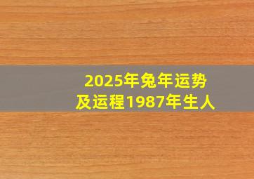 2025年兔年运势及运程1987年生人