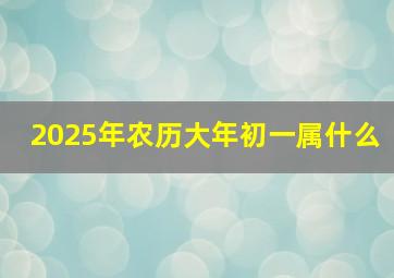 2025年农历大年初一属什么