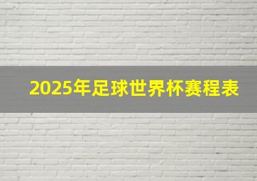 2025年足球世界杯赛程表