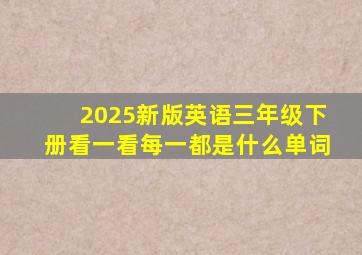 2025新版英语三年级下册看一看每一都是什么单词