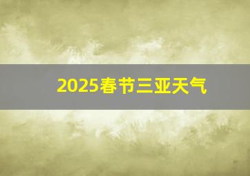 2025春节三亚天气