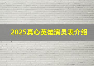 2025真心英雄演员表介绍