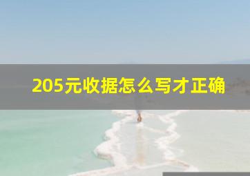 205元收据怎么写才正确