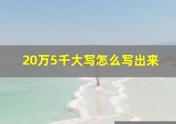 20万5千大写怎么写出来