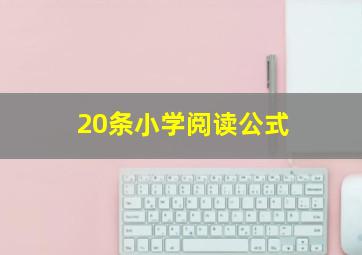 20条小学阅读公式