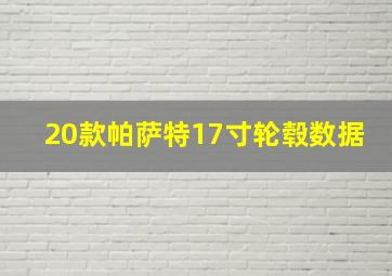 20款帕萨特17寸轮毂数据