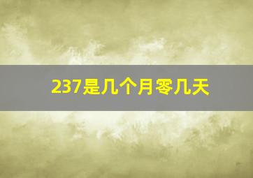 237是几个月零几天