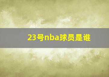 23号nba球员是谁