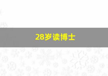 28岁读博士