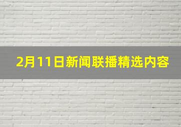 2月11日新闻联播精选内容