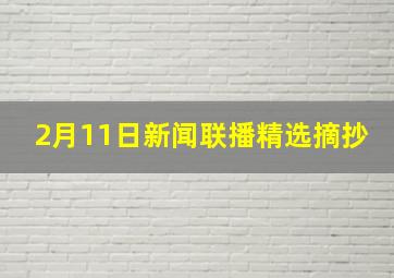 2月11日新闻联播精选摘抄