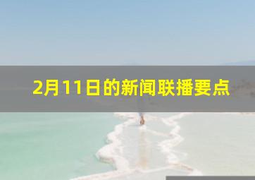 2月11日的新闻联播要点