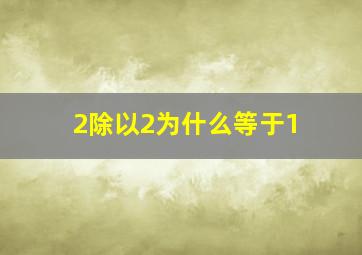 2除以2为什么等于1