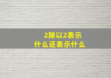 2除以2表示什么还表示什么