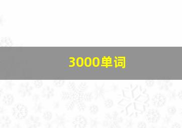 3000单词