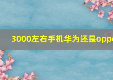 3000左右手机华为还是oppo