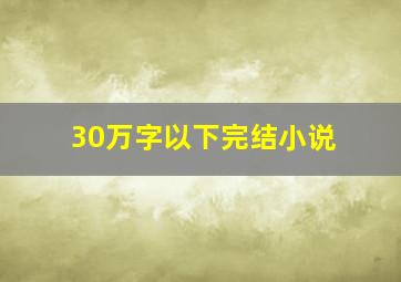 30万字以下完结小说