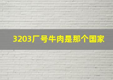 3203厂号牛肉是那个国家