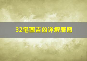 32笔画吉凶详解表图