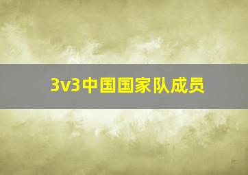 3v3中国国家队成员