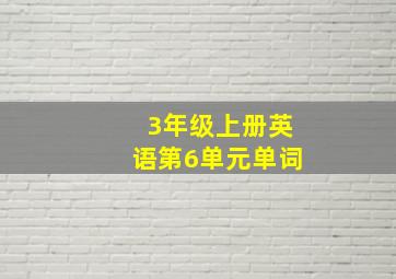 3年级上册英语第6单元单词