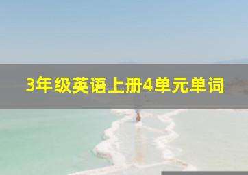 3年级英语上册4单元单词