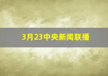 3月23中央新闻联播