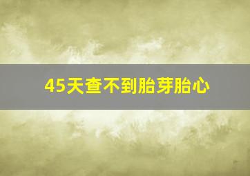 45天查不到胎芽胎心