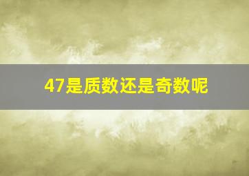 47是质数还是奇数呢